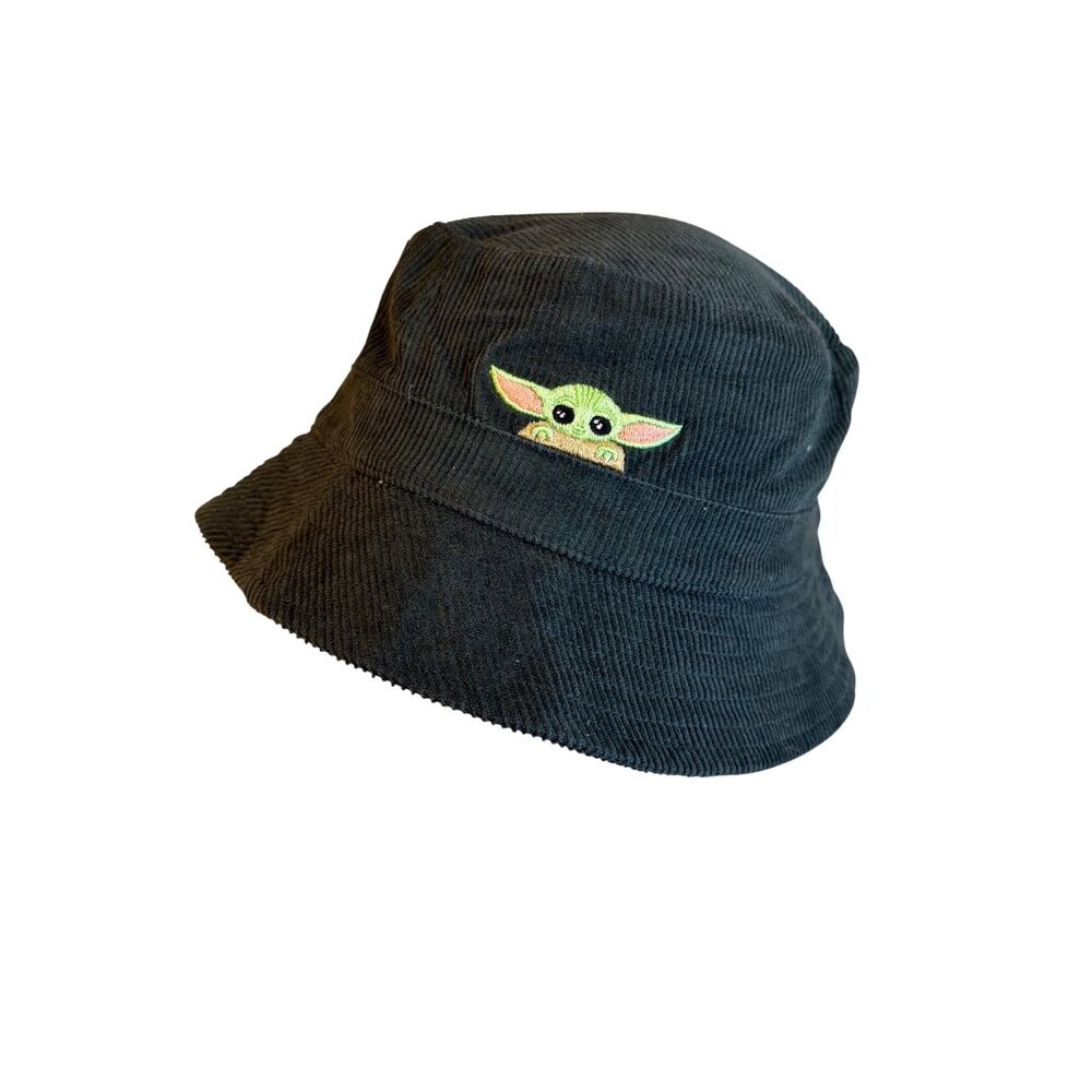 Star Wars Baby Yoda Embroidered Corduroy Bucket‎ Hat Dark Green Casual M/L